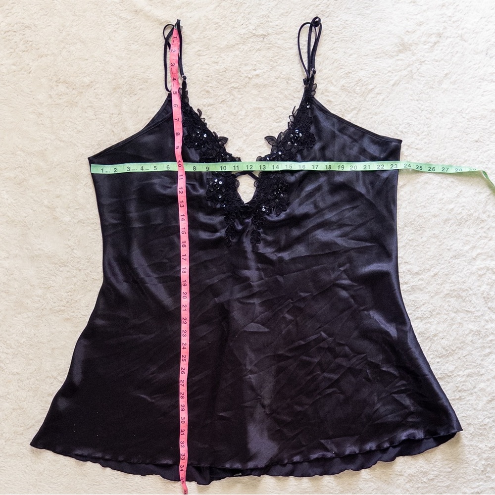Elegant Black Lace Trim Nightgown Intimate Attitudes Vintage Retro - Picture 7 of 9